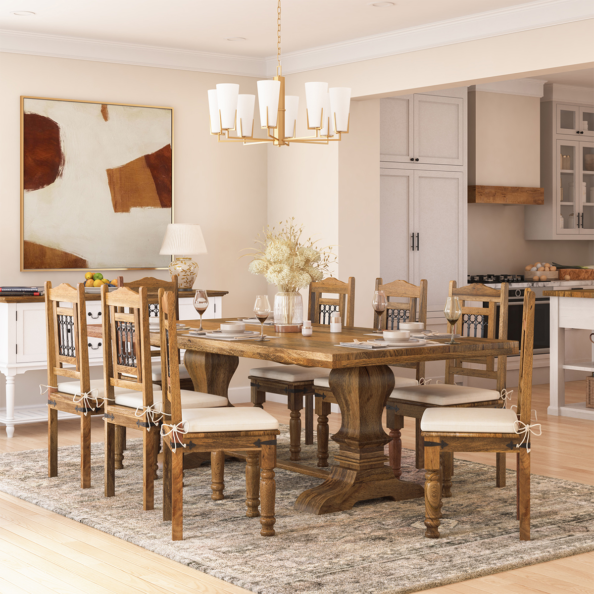 Best Quality Wooden Dining Table and 8 Chair Set – Durable & Affordable