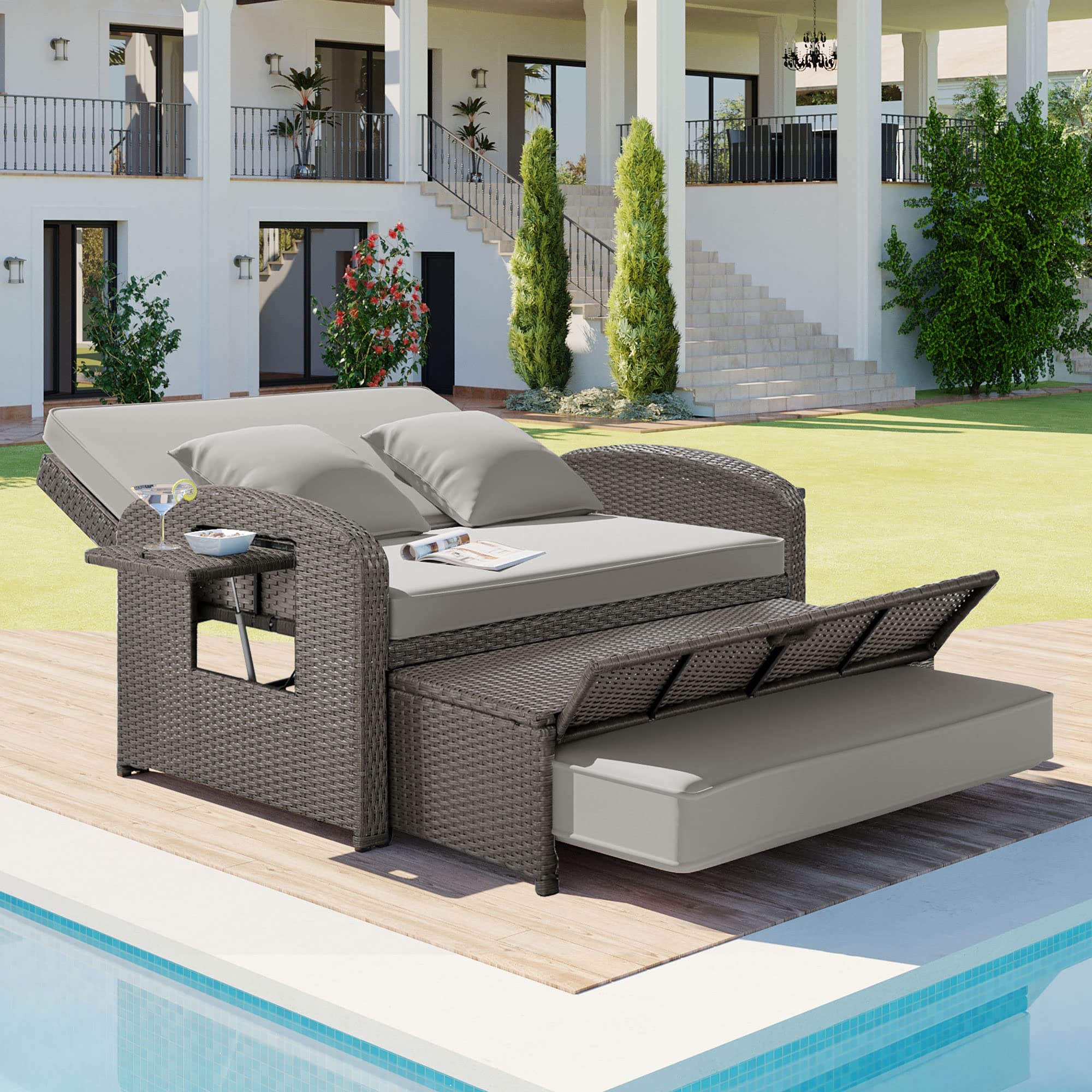 Outdoor Double Chaise Lounge Chairs. Ultimate Outdoor Relaxation for Two