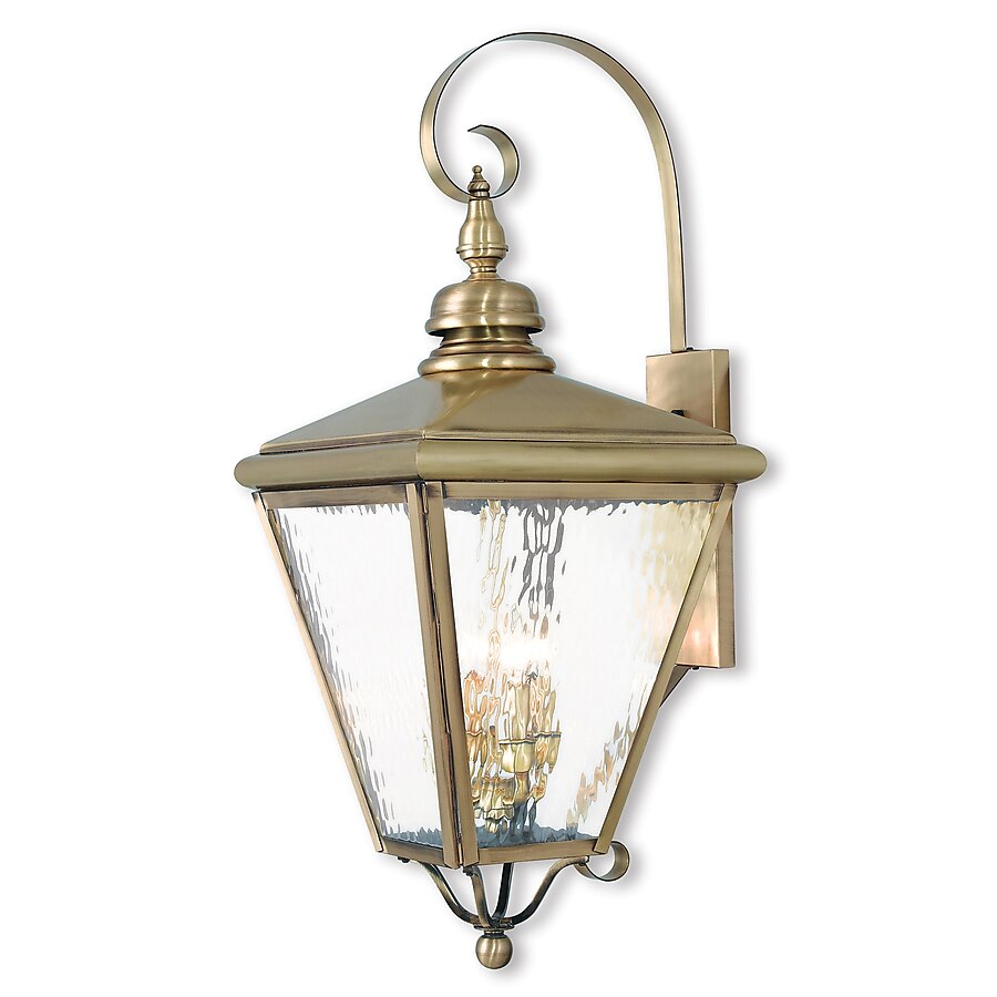 Outdoor Wall Sconces in Antique Brass Finish. Hand-Forged Quality