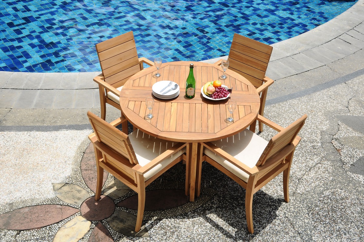 Stackable Teak Outdoor Dining Chairs. Comfort, Elegance & Easy Storage Solutions