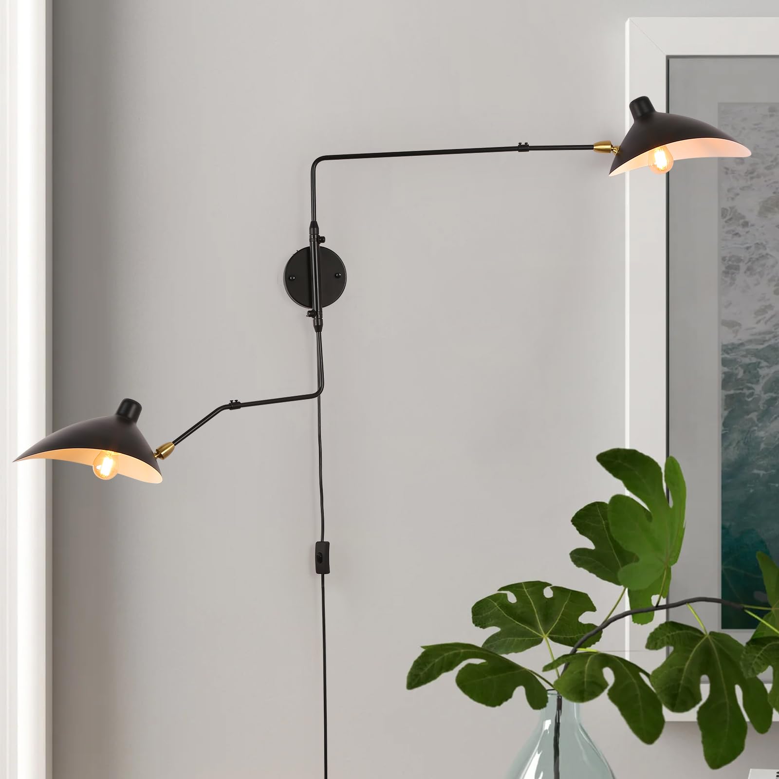 Dimmable Swing Arm Plug-In Lights – Ideal for Bedrooms & Offices