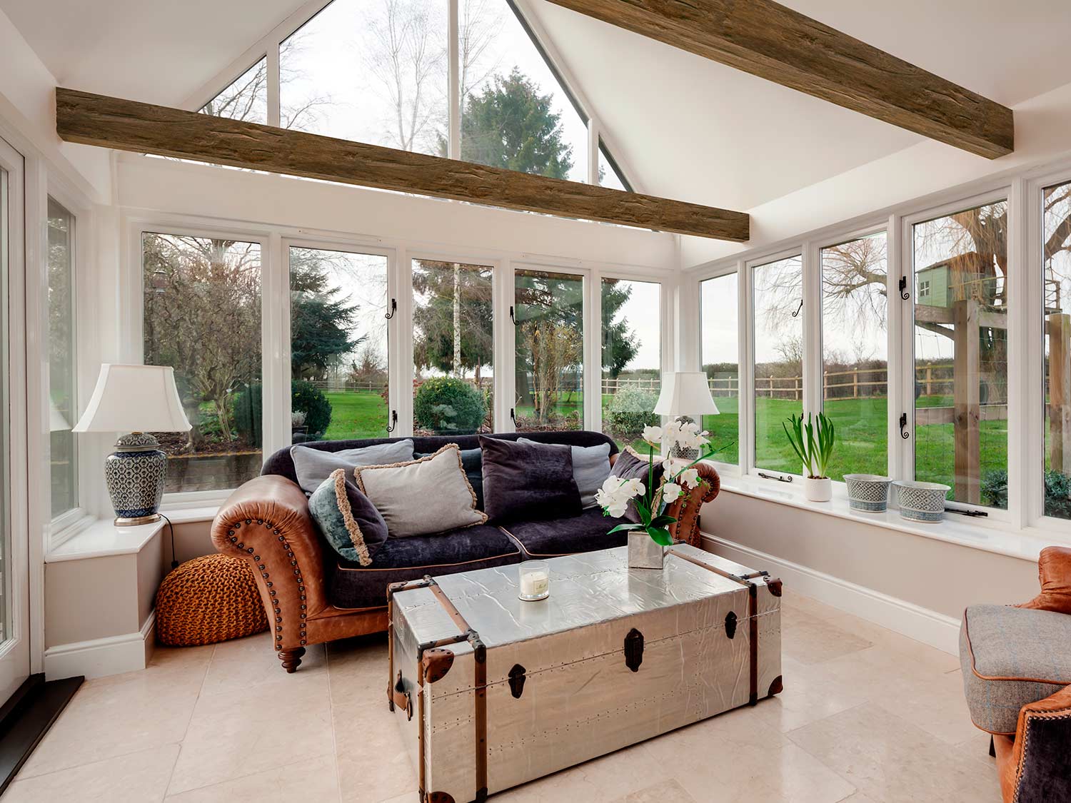 Modern Vaulted Ceiling Designs with Beams