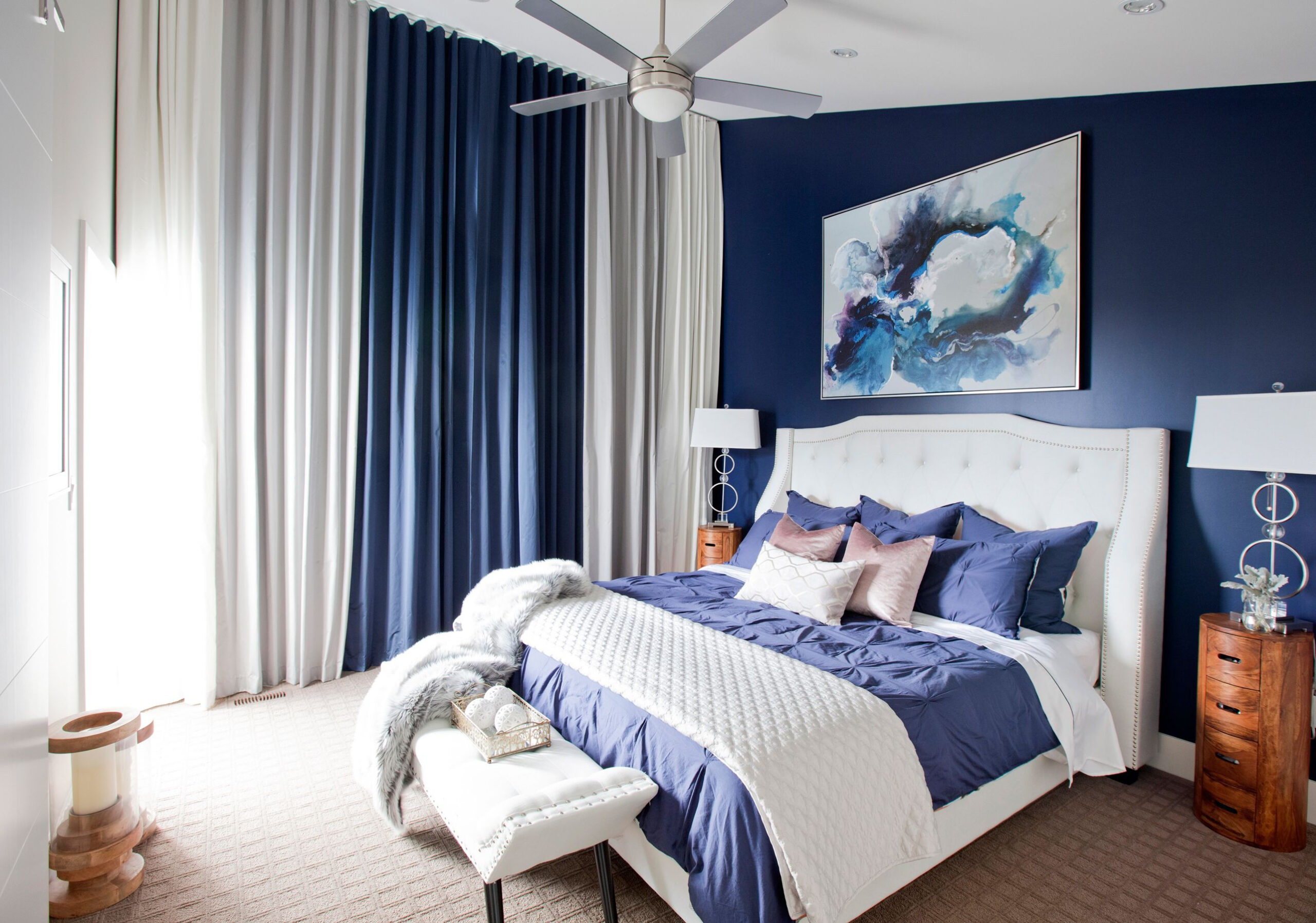 Beyond the Basics Innovative Blue and White Bedroom Inspiration