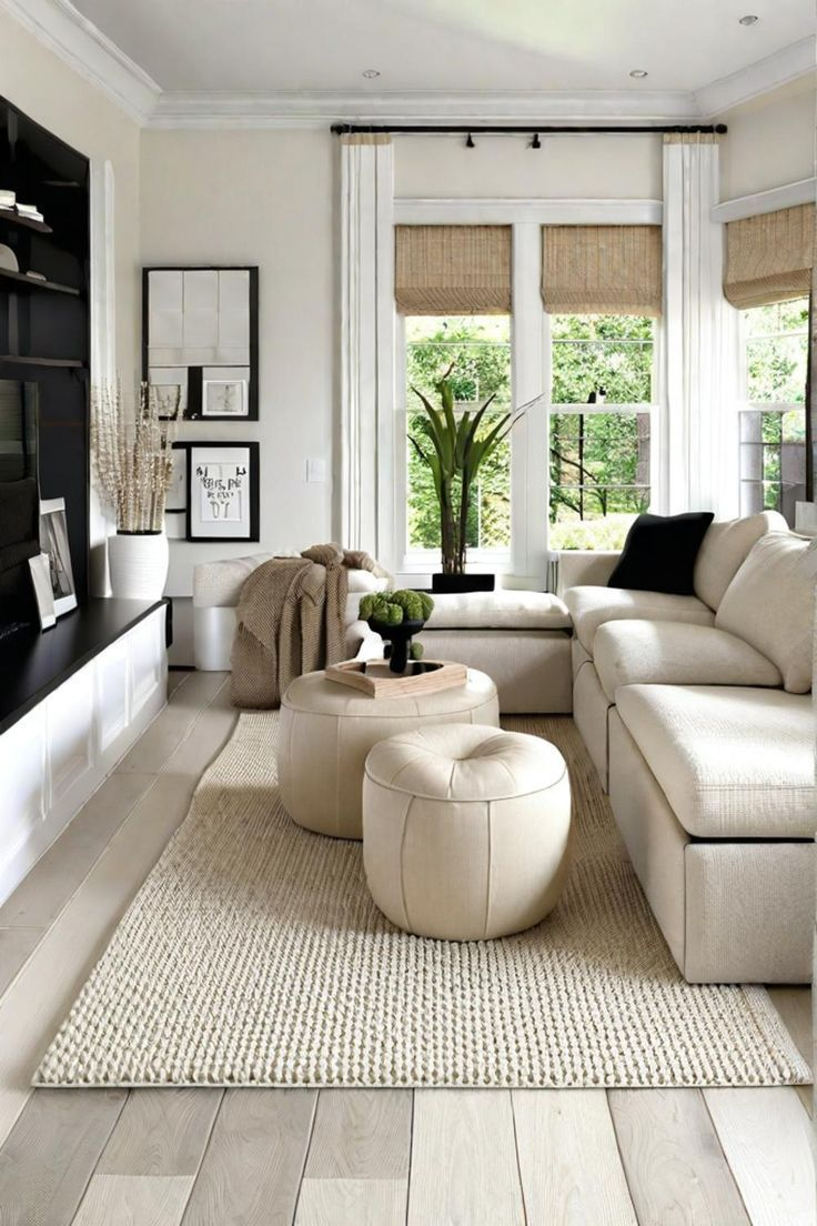 10 Living Room Decorating Ideas You'll Want To Steal Asap | Monochrome ... with regard to Achieving Harmony in Your Black and Cream Living Room
