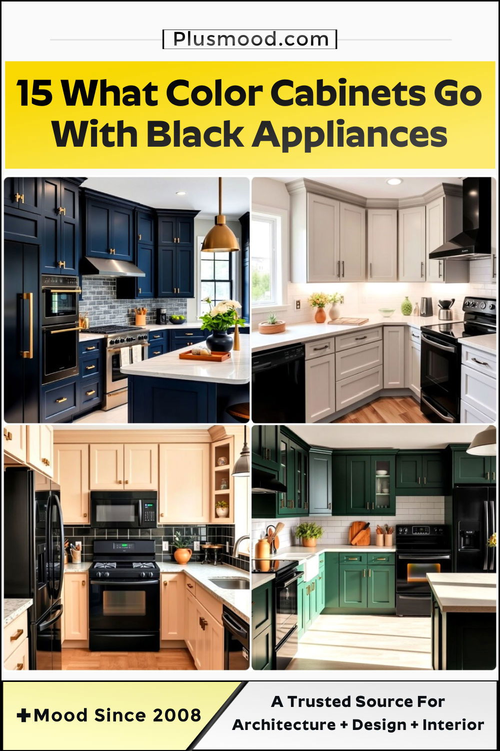 15 Best Cabinet Colors Go With Black Appliances with