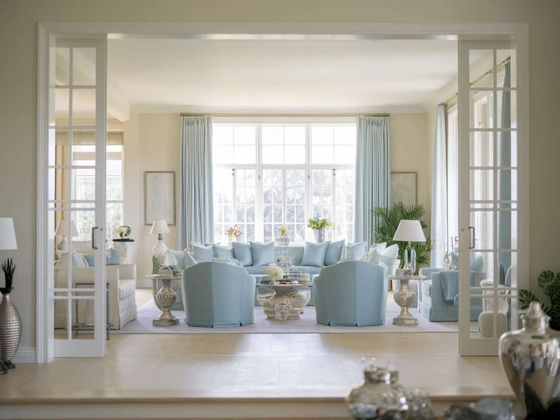 15 Light Blue And Silver Living Room Concepts To Make Your Space Feel ... throughout