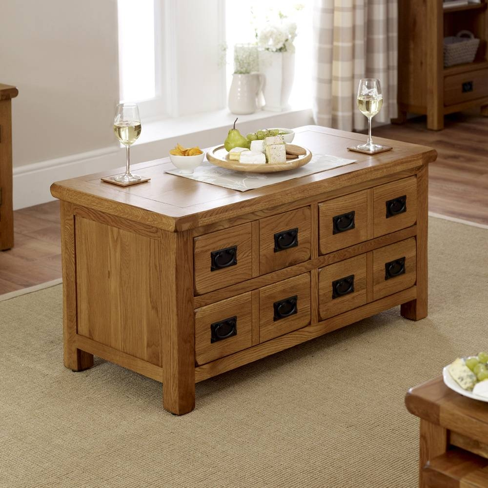 15 The Best Rustic Oak Coffee Table With Drawers within The Art of Organizing with Solid Wood Coffee Table Drawers