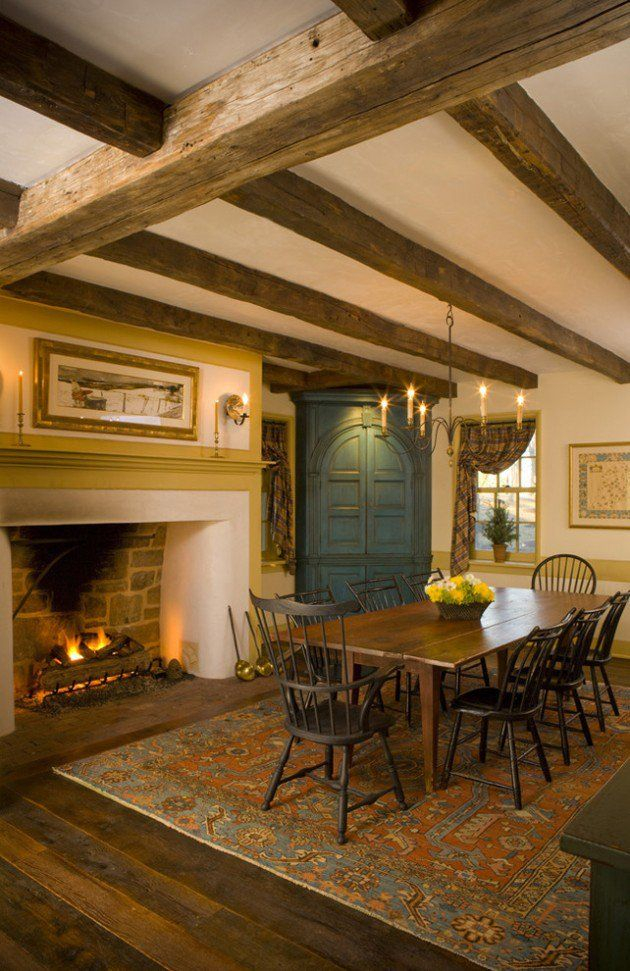 15 Warm &amp;Amp; Cozy Rustic Dining Room Designs For Your Cabin | Dining Room ... inside