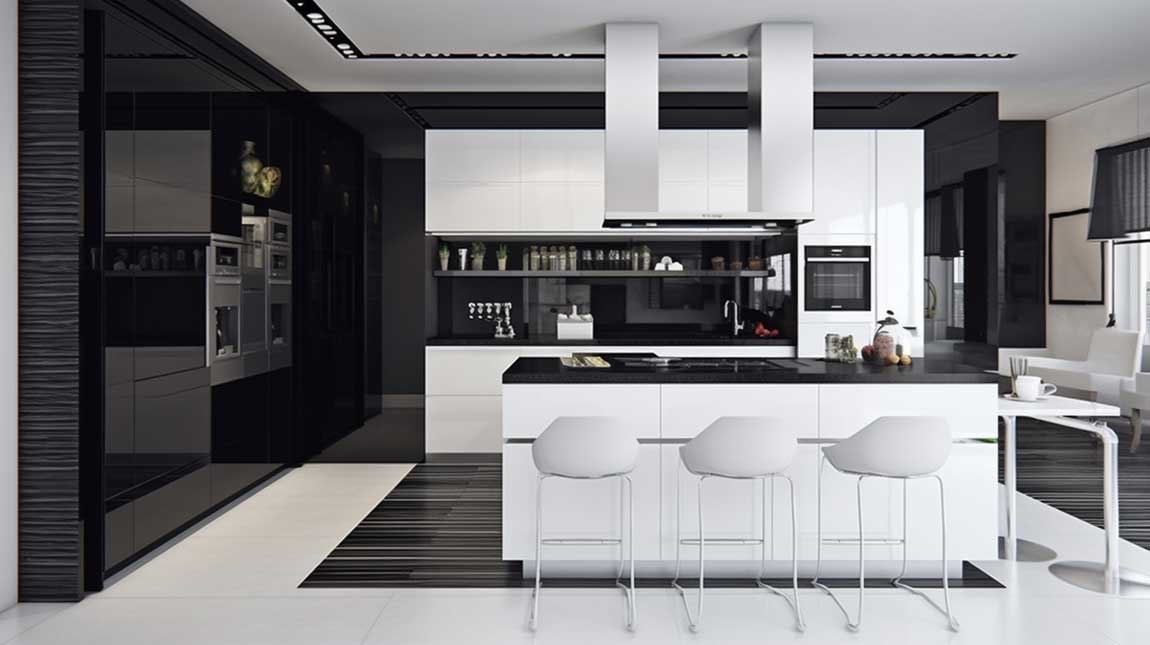 16+ Gorgeous Black And White Kitchens For A Timeless, Stylish Space ... pertaining to