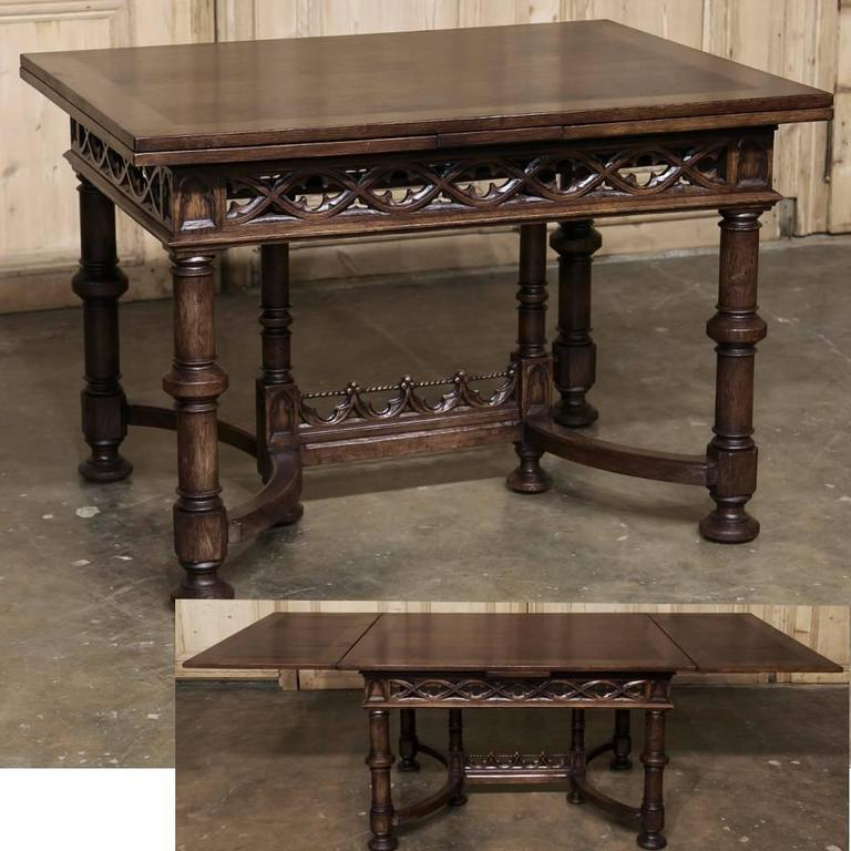 19Th Century French Gothic Draw-Leaf Dining Table At 1Stdibs | Gothic ... within The Timeless Appeal of Gothic Dining Room Table Design