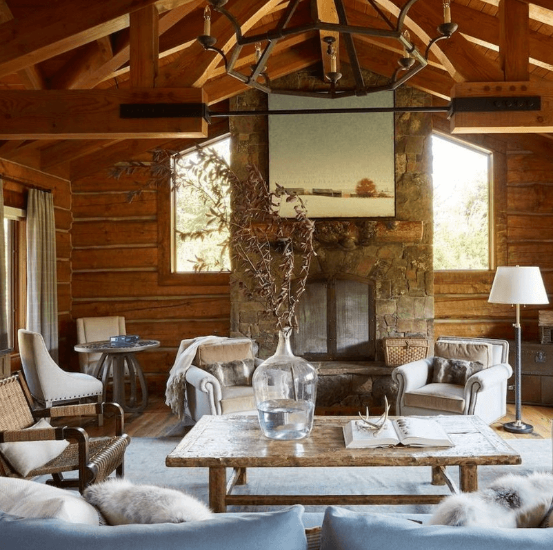 20 Coziest Log Cabin Living Room Ideas - Romanticizing Rachel regarding