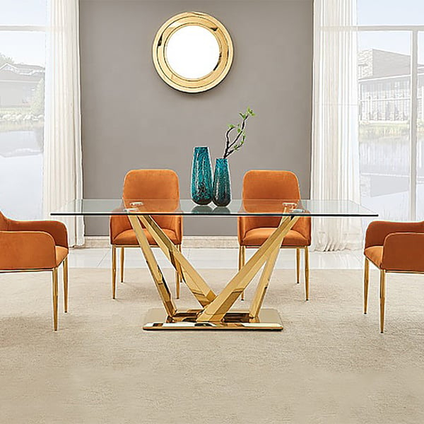 2000Mm Minimalist Tempered Glass Top Rectangle Dining Table | Homary Uk intended for