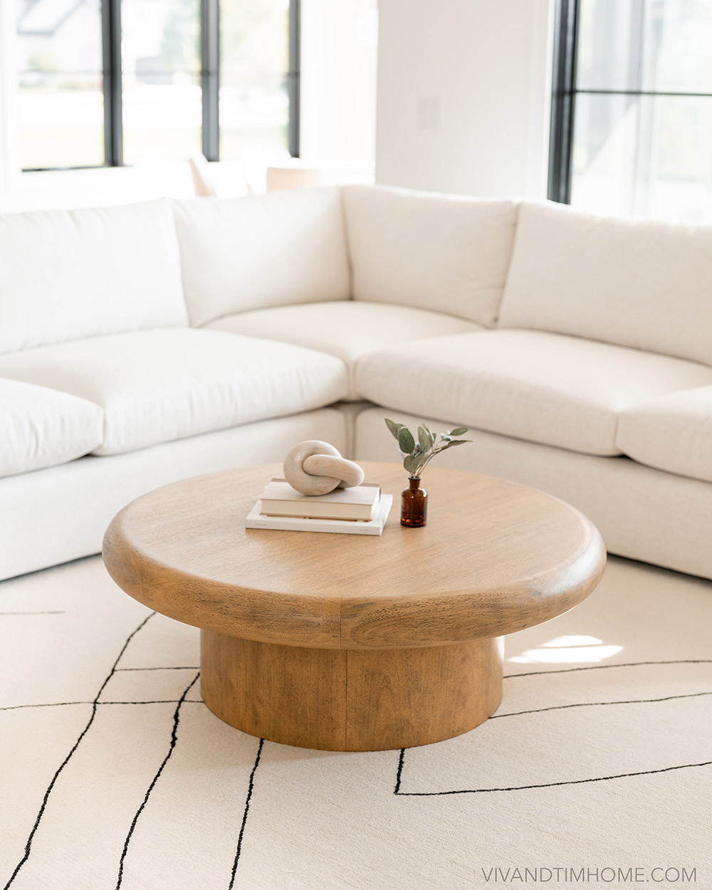 25 Best Round Wood Coffee Tables You Will Love! - Viv &amp;Amp; Tim for Solid Wood Coffee Table Round