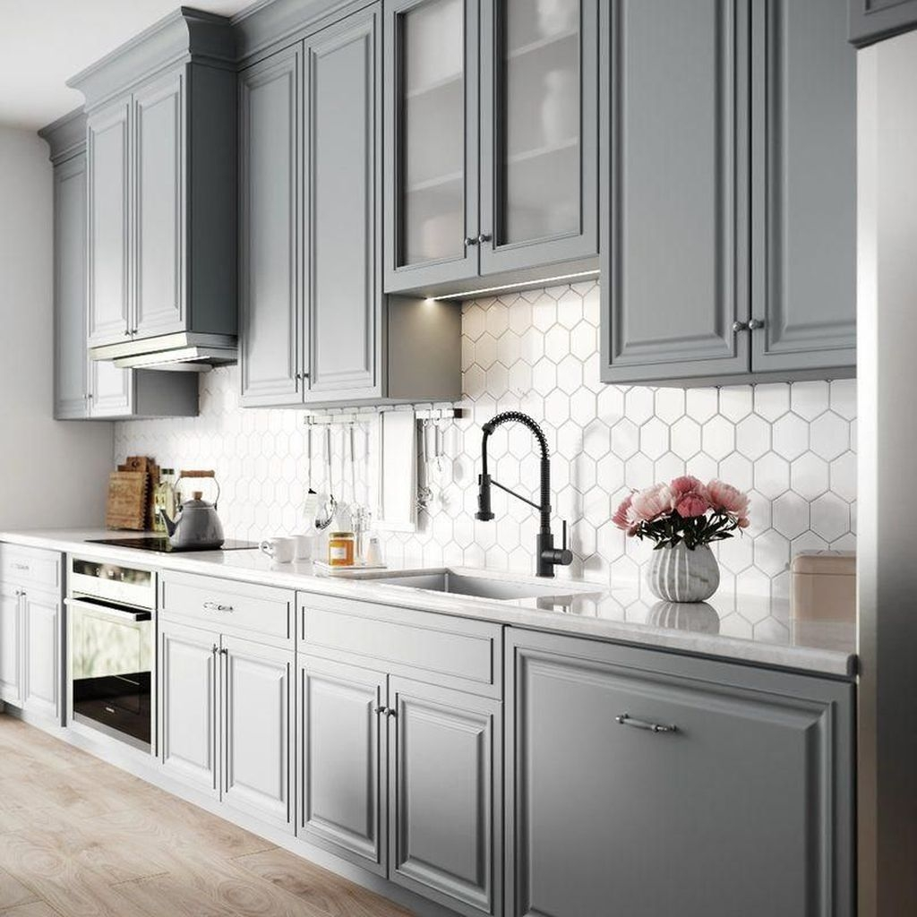 25+ Modern Grey Kitchen Cabinet Ideas | Lily Ann Cabinets with regard to