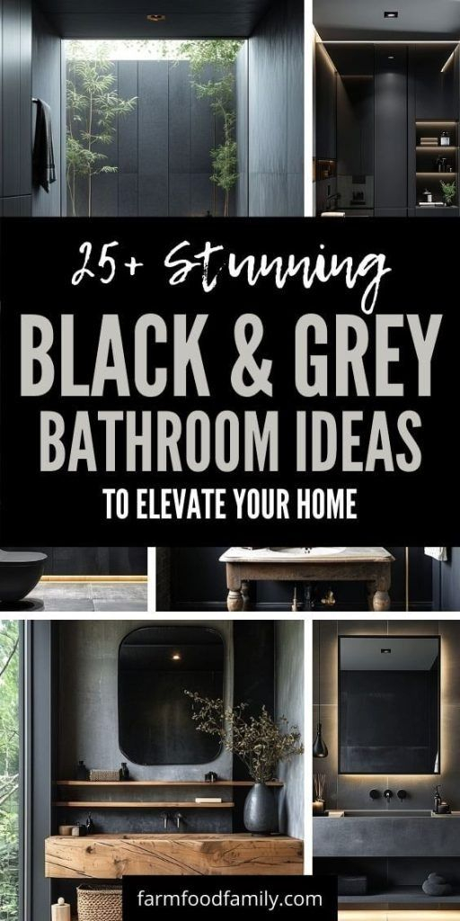 Elevate Your Bathroom with Timeless Grey and Black Design Concepts