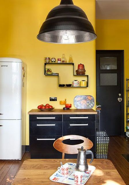 26 Bold Black And Yellow Kitchen Designs - Digsdigs regarding The Psychology of Color How Modern Yellow Kitchen Walls Influence Mood