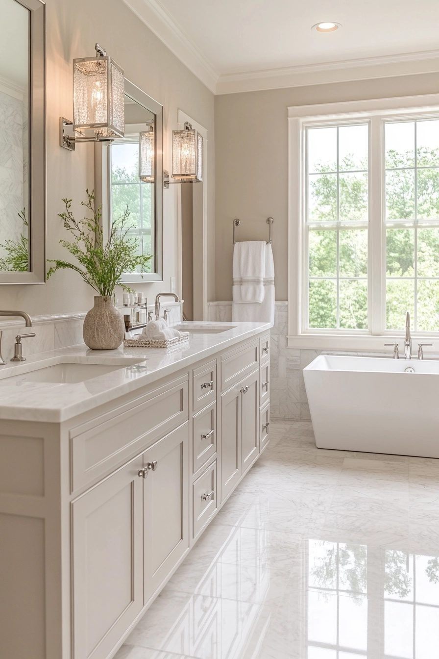 29 Transitional Bathroom Design Ideas For A Modern Yet Traditional Look throughout From Palette to Perfection Cream Bathroom Inspiration