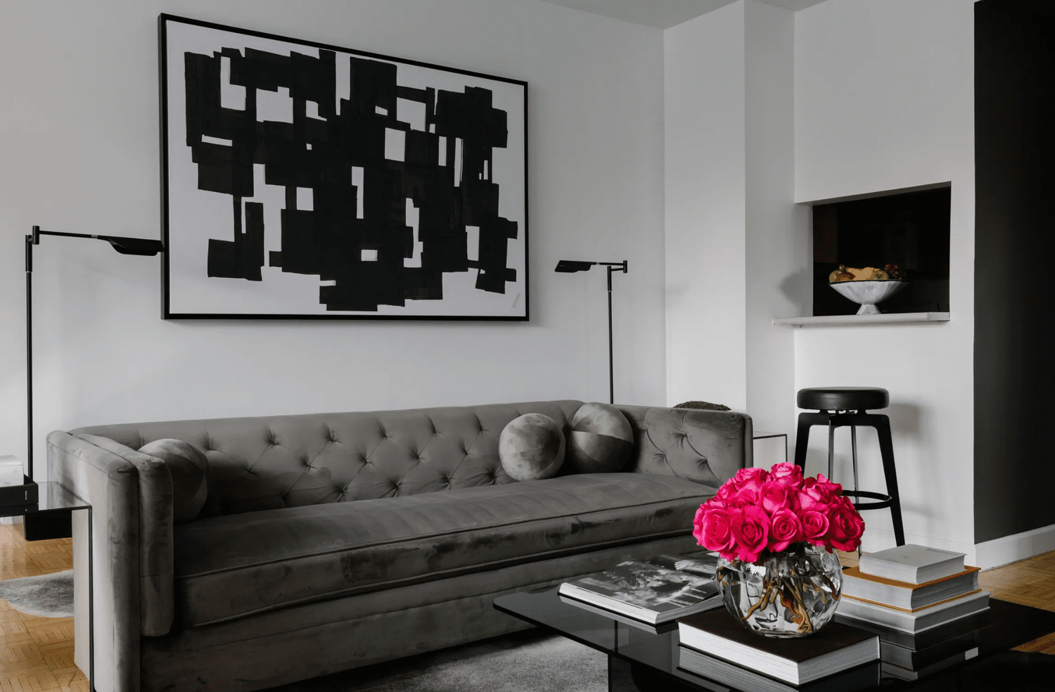 30 Black-And-White Living Room Ideas pertaining to Beyond Basic Black and White Creating Depth in Your Grey and White Living Space