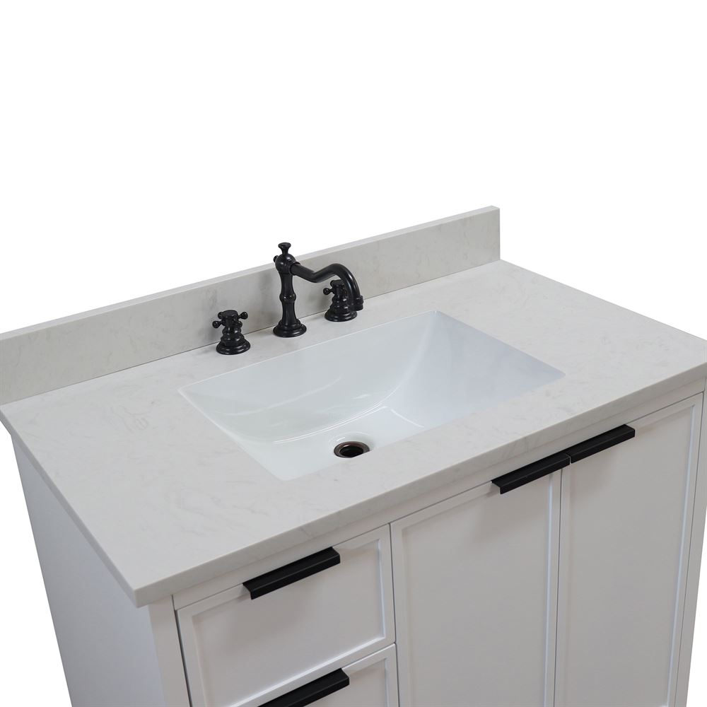 37&quot; Single Sink Vanity With Engineered Quartz Top with