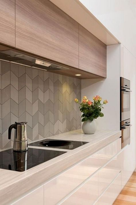 39+ Cozy Minimalist Kitchen Backsplash To Look Awesome In Your Home ... intended for From Minimalist to Bold Modern Backsplashes for Every Kitchen Style