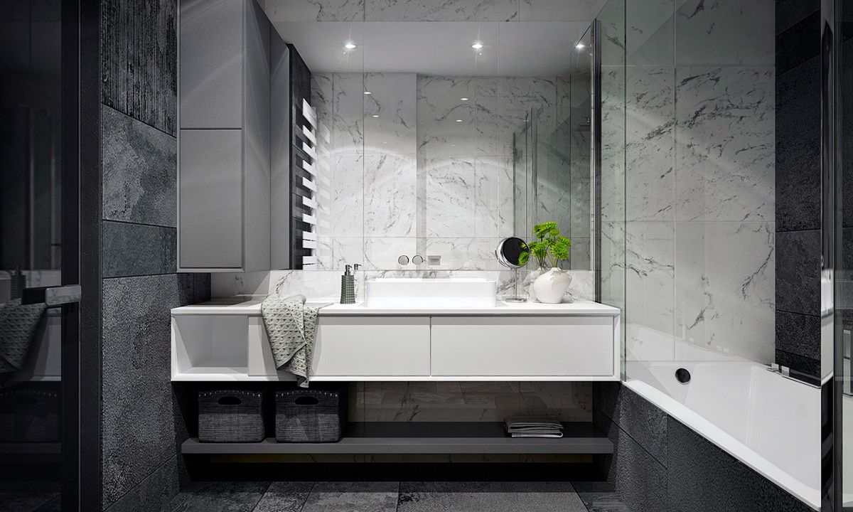 4 Monochrome, Minimalist Spaces Creating Black And White Magic ... with Creating a Chic Black and White Bathroom That Stands the Test of Time