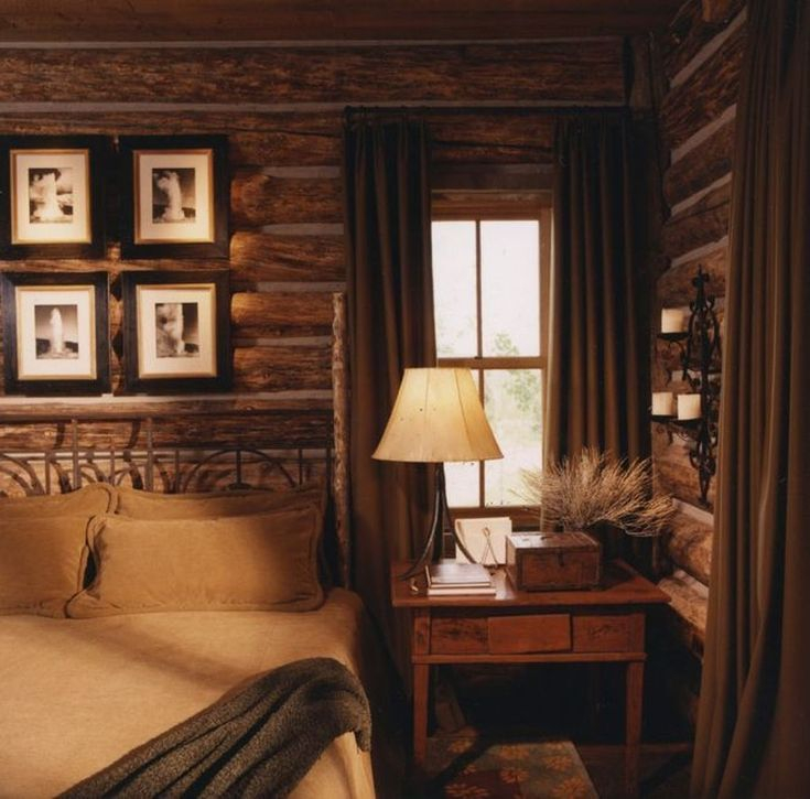 40+ Fantastic Rustic Cabin Bedroom Decorating Ideas | Cabin Interior ... for