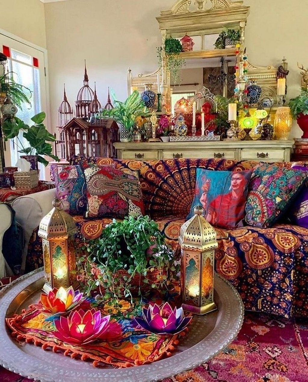 43 Awesome Bohemian Living Room Decor Ideas - Besthomish throughout Bringing Global Wanderlust into Your Home with Boho Decor