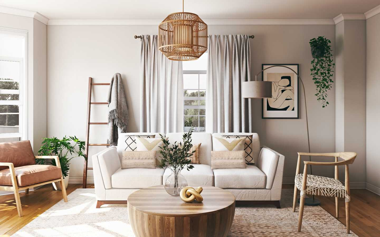 5 Scandinavian Living Rooms Designed To Inspire | Havenly Blog ... throughout Creating Calm Finding Your Peace with Scandi Interior Design