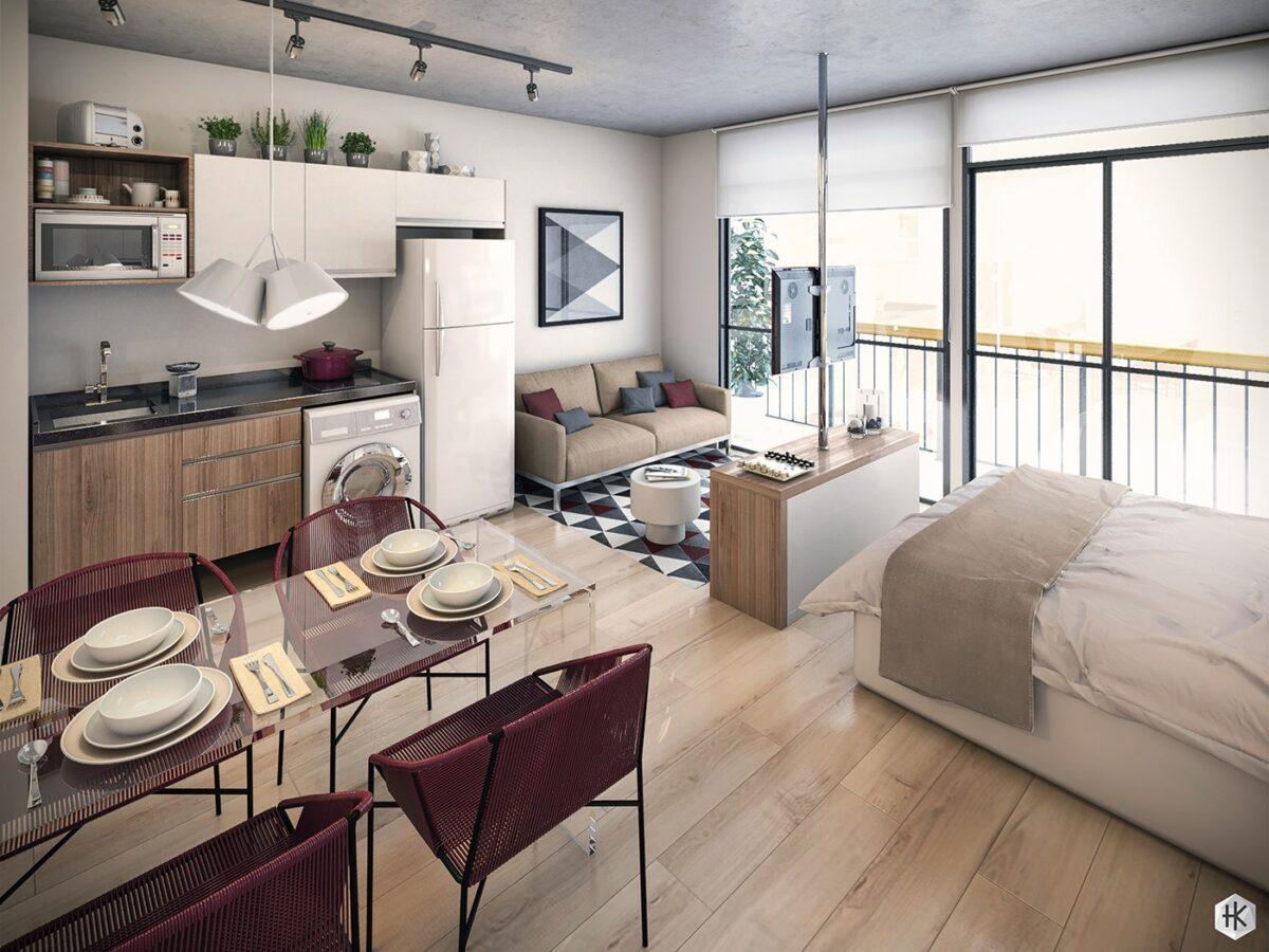 5 Small Studio Apartments With Beautiful Design with regard to Flat Interior Design Ideas