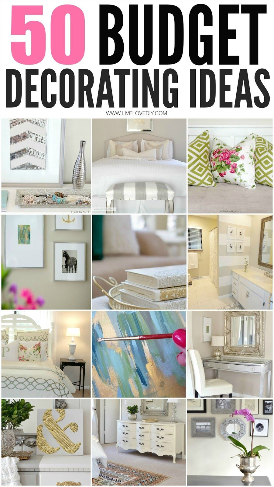 50 Budget Decorating Tips You Should Know! (Livelovediy) | Decorating ... inside Cheap Home Design Ideas