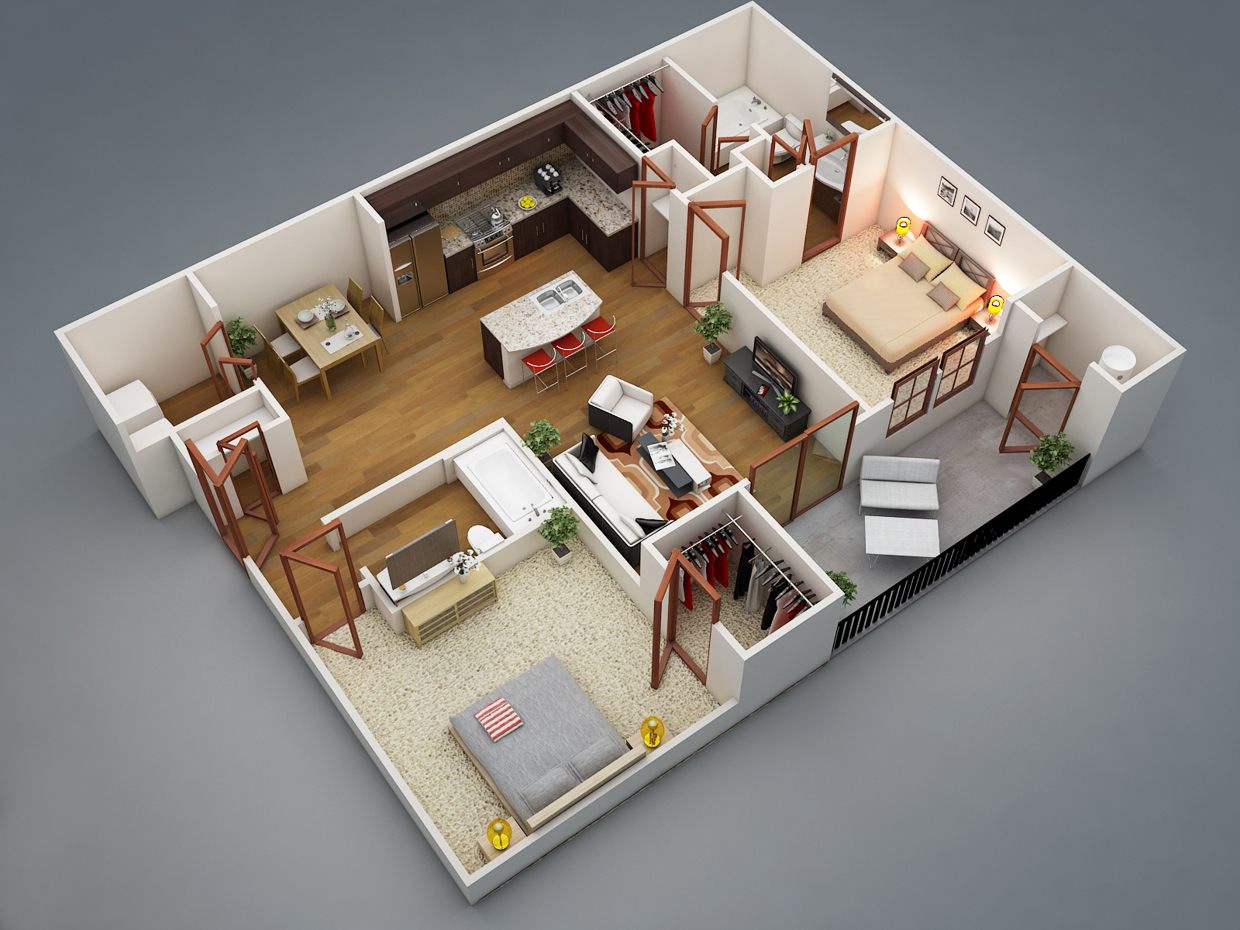 50 Two “2″ Bedroom Apartment/House Plans | Eshwar Chaitanya intended for Creating a Beautiful and Practical Two-Bedroom Layout