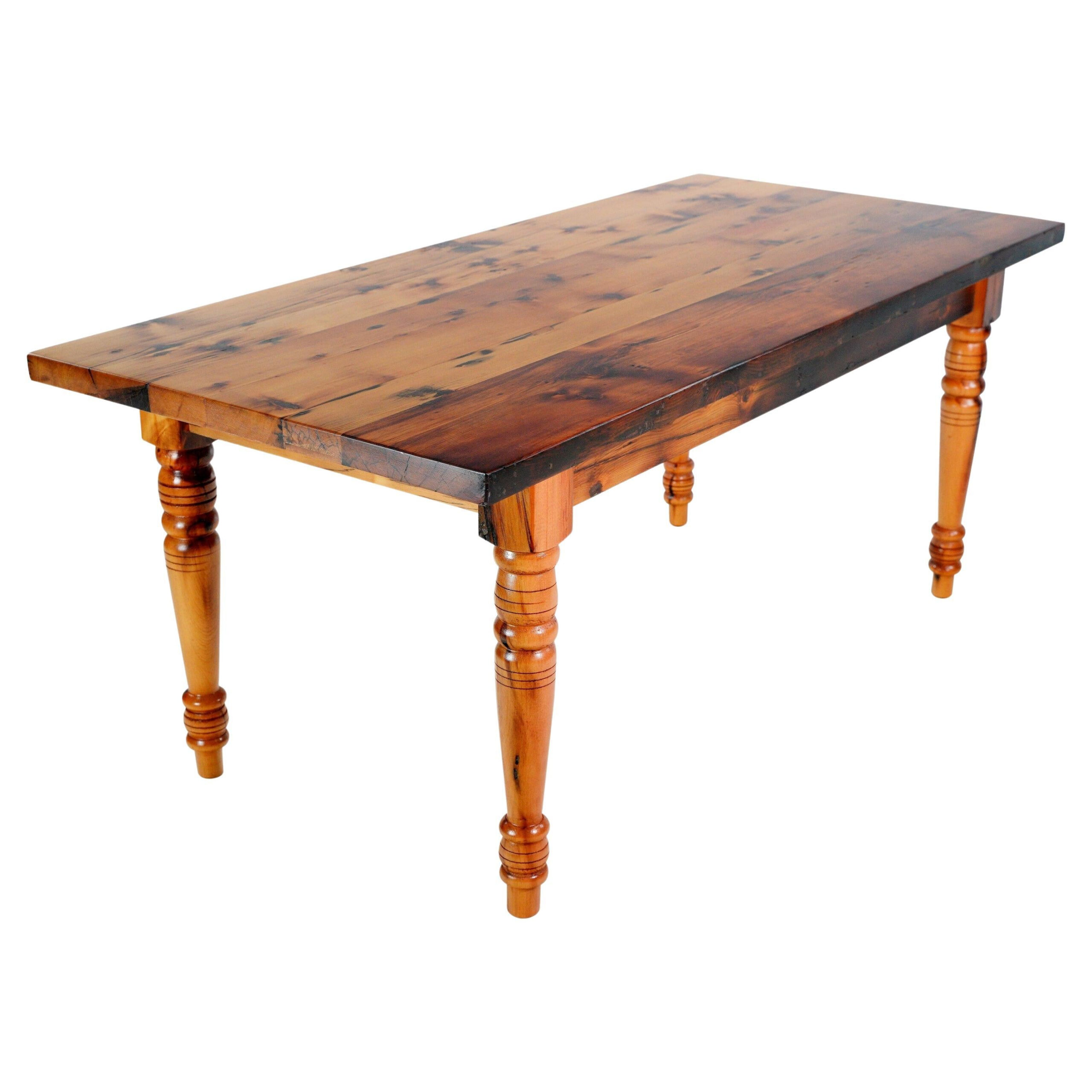 6 Ft Pine Dining Room Farm Harvest Table W Turned Legs At 1Stdibs in The Enduring Charm of Pine Dining Tables A Deep Dive
