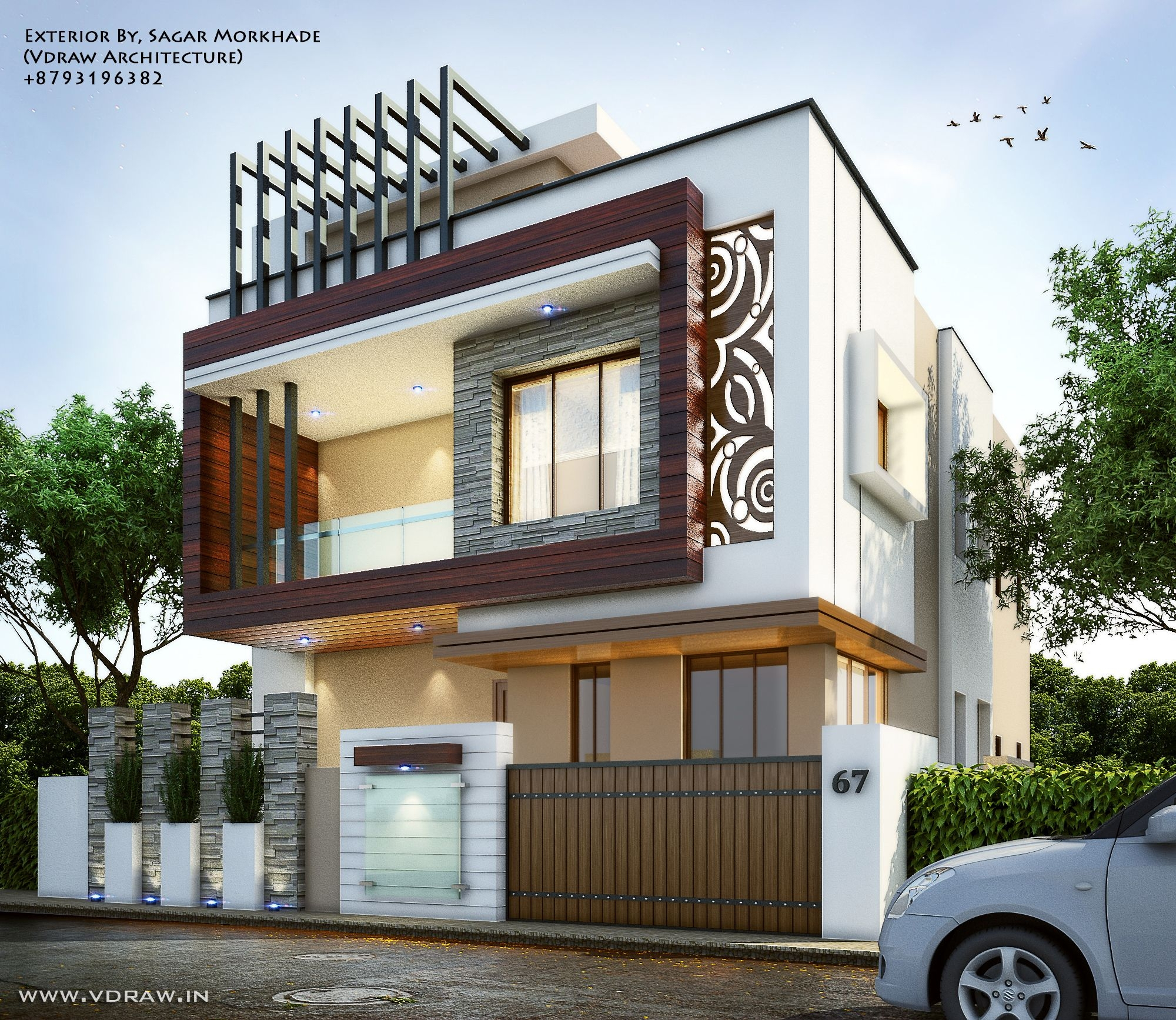 7 Pics Modern Front Elevation Home Design And Description - Alqu Blog throughout Front Home Design Ideas
