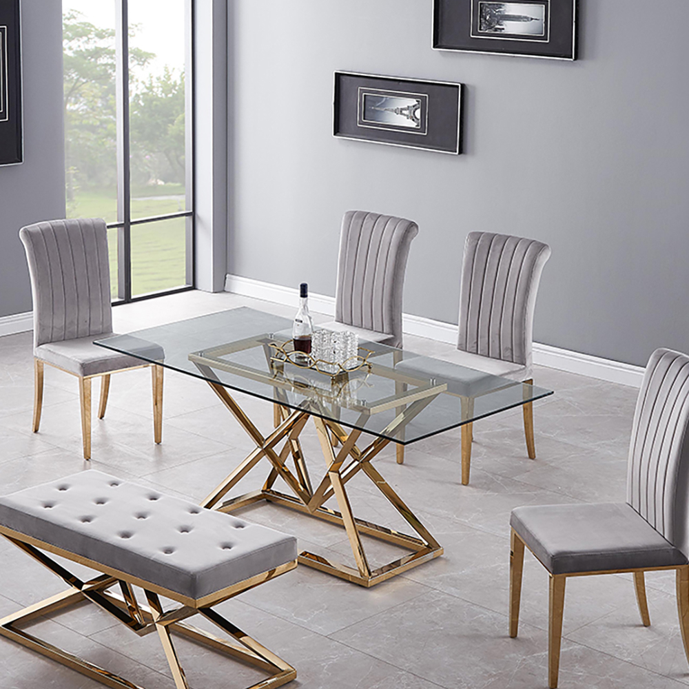 71&quot; Minimalist Tempered Glass Top Rectangle Dining Table-Homary inside Exploring the Enduring Appeal of Glass Top Rectangle Dining Tables