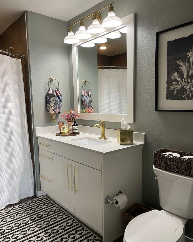 $800 Later, A “Drab” Rental Bath Transforms Into A Soothing Sanctuary pertaining to From Drab to Dreamy Creating a Beautiful Bathroom Space