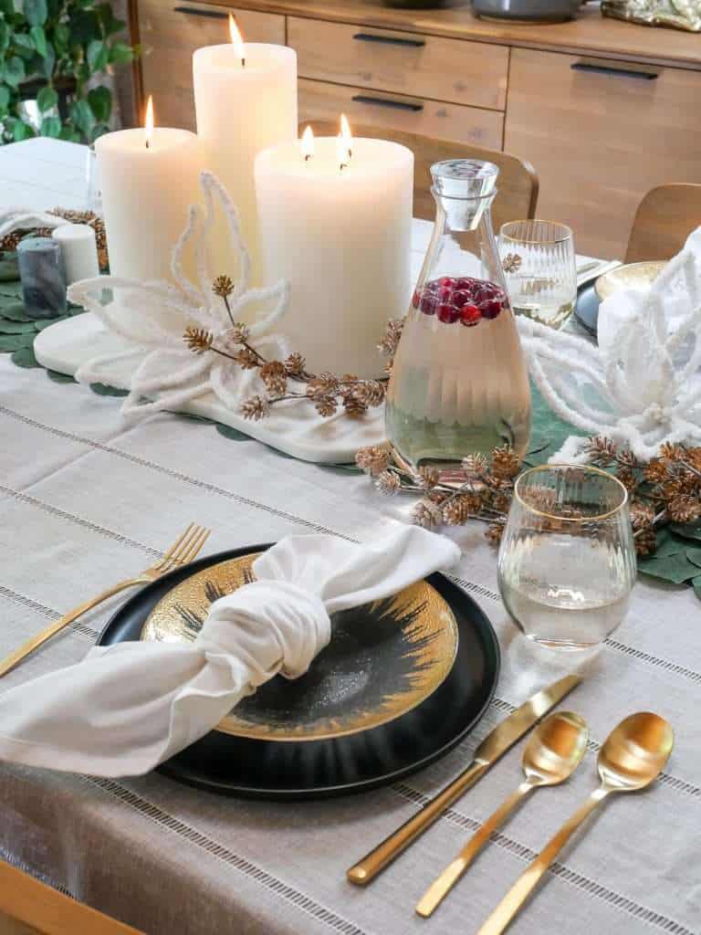 Trendy & Chic, Modern Christmas Tablecloth Ideas for a Sleek Holiday Look