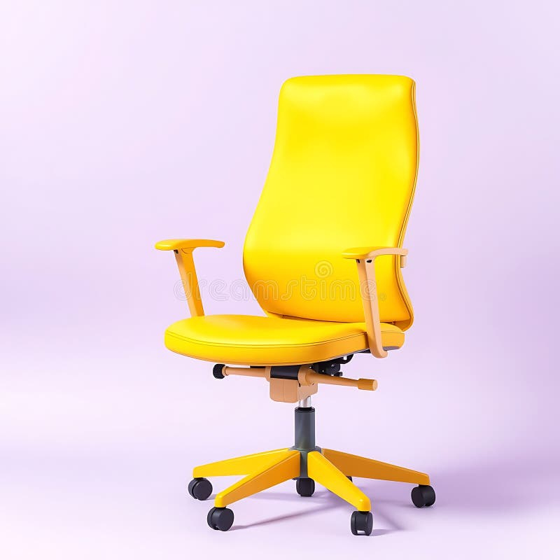 A Bold Yellow Office Chair With A Minimalist Design, Featured On A ... regarding