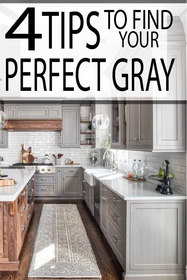 A Kitchen With Gray Cabinets And White Counter Tops, The Words 4 Tips ... with regard to The Art of Gray Cabinetry Finding the Perfect Shade for Your Kitchen