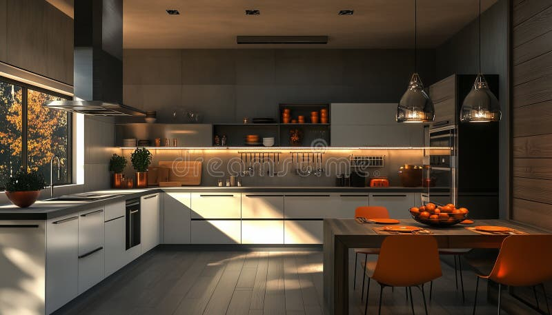 A Modern Kitchen In A Modern Home Blends Sleek Design With ... within