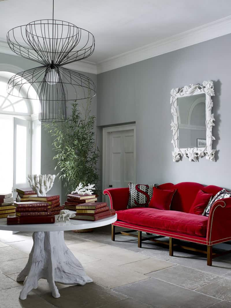 Adorable Red Sofas Creating A Modern Impression Of Living Room intended for