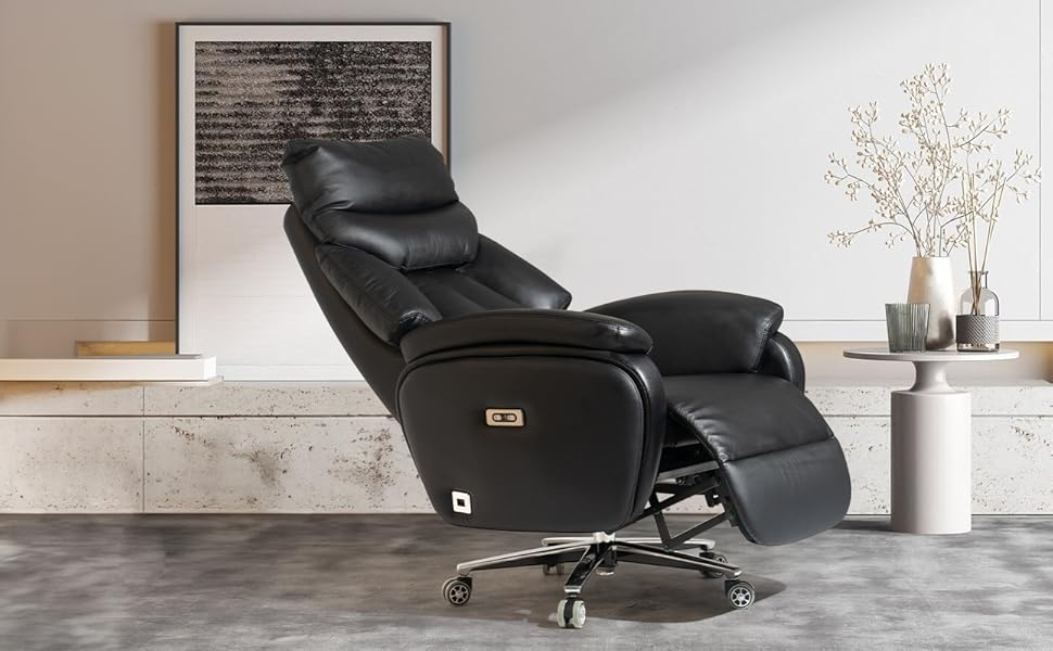 Amazon.com: Kinnls Coast Power Office Recliner Chair,Big And Tall ... with