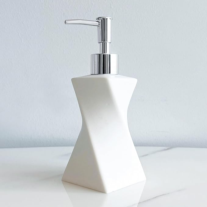 Amazon.com: Modern White Soap Dispenser With Silver Pump For Bathroom ... pertaining to Effortless Elegance How Modern Soap Dispensers Elevate Your Kitchen