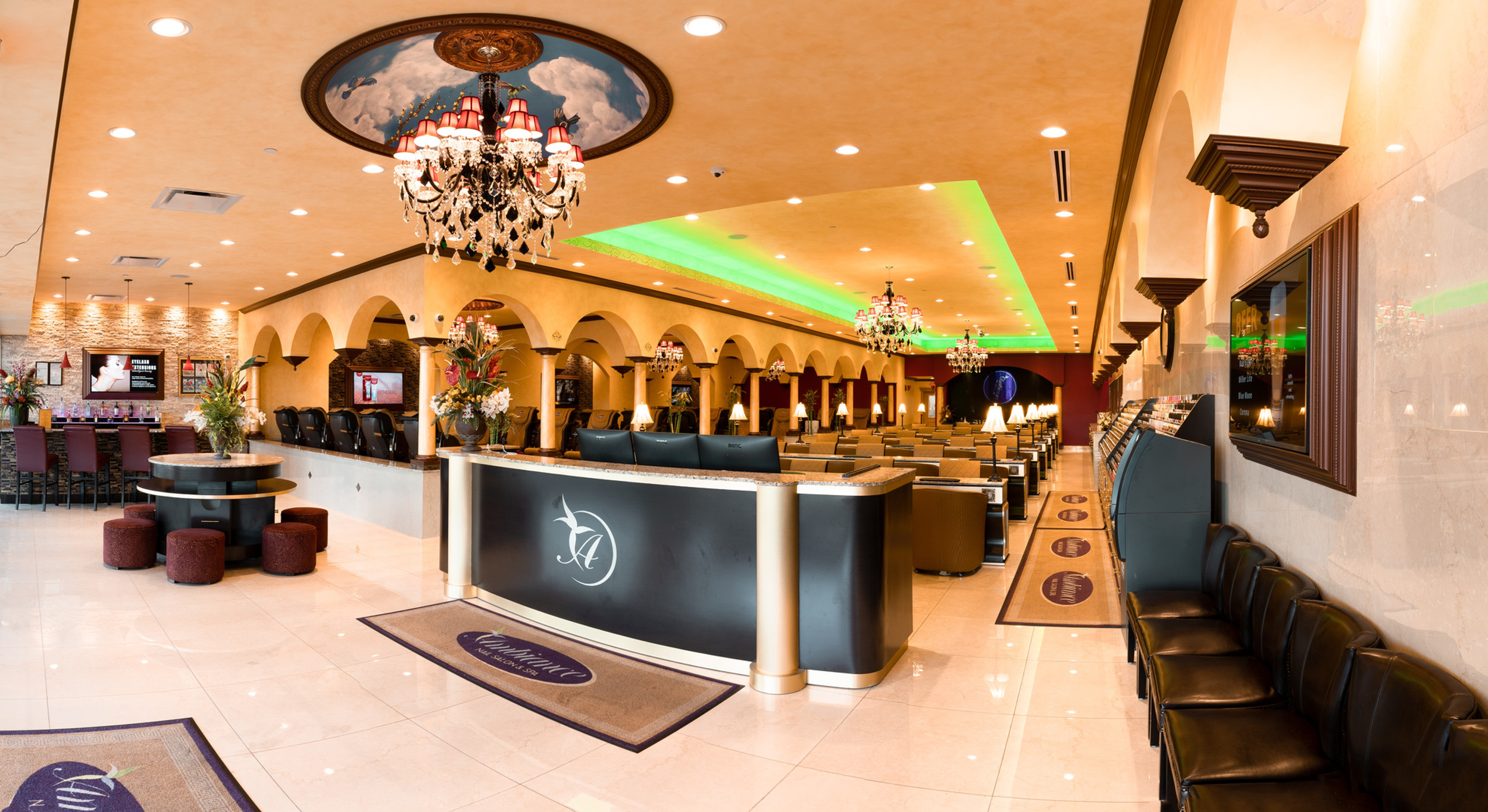 Interior Design Ideas for Nail Salon Reception and Waiting Area