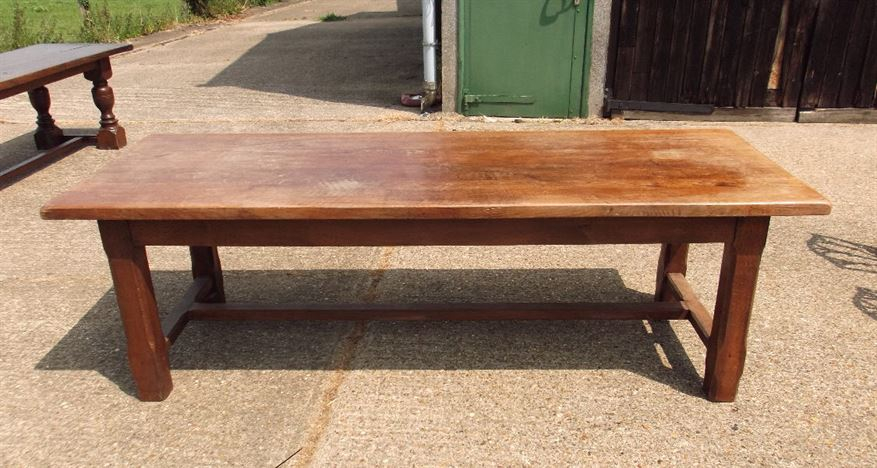 Antique Dining Table Refectory - 8Ft Plank Top Oak Refectory Table With ... within Caring for Your Refectory Dining Table Through the Years