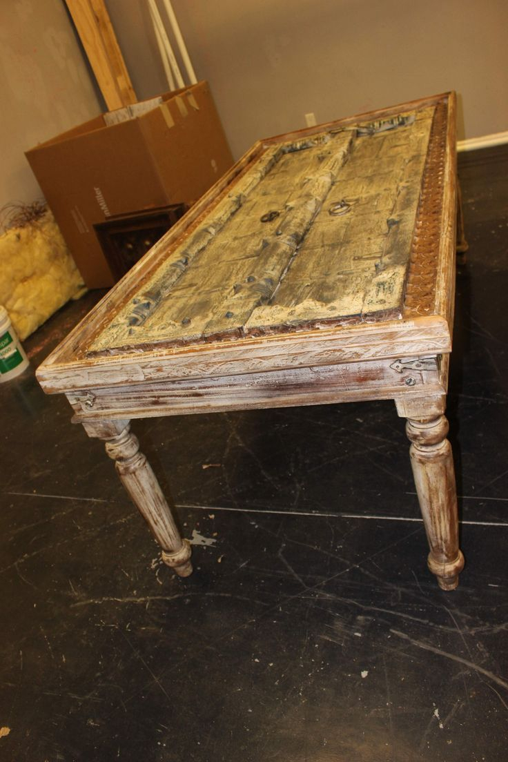 Antique Rustic Doors Table Reclaimed Solid Wooden Dining Table ... pertaining to
