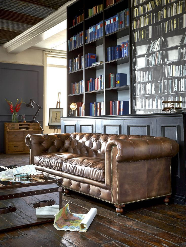 Asquith Leather Chesterfield Sofa, 3 Seater - Barker &amp;Amp; Stonehouse In ... within Timeless Living Room Designs Featuring the Versatile Leather Couch
