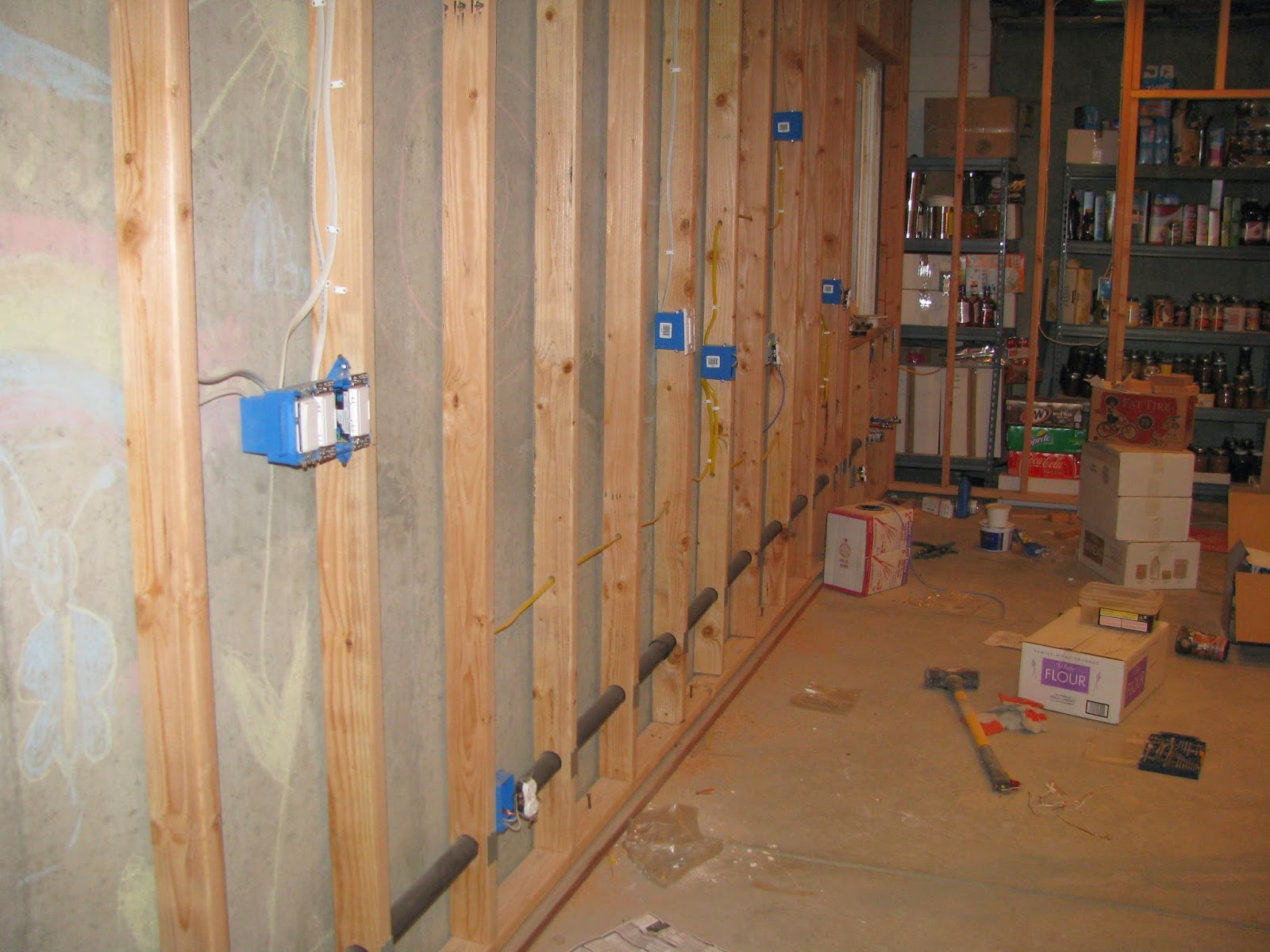 Basement Project: Finished With Framing, Electrical, Plumbing, And Hvac! throughout
