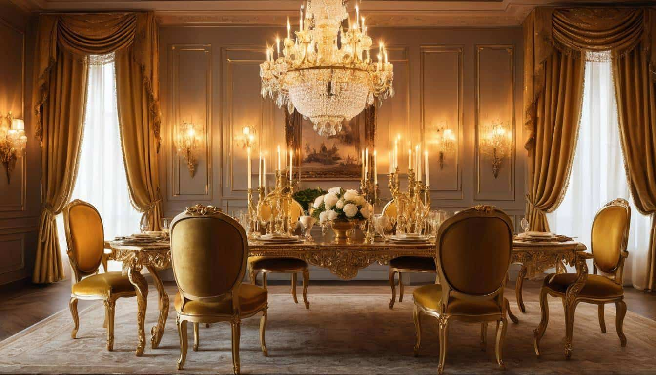 Beautiful Gold Dining Rooms: Elegant And Luxurious Design Ideas ... regarding