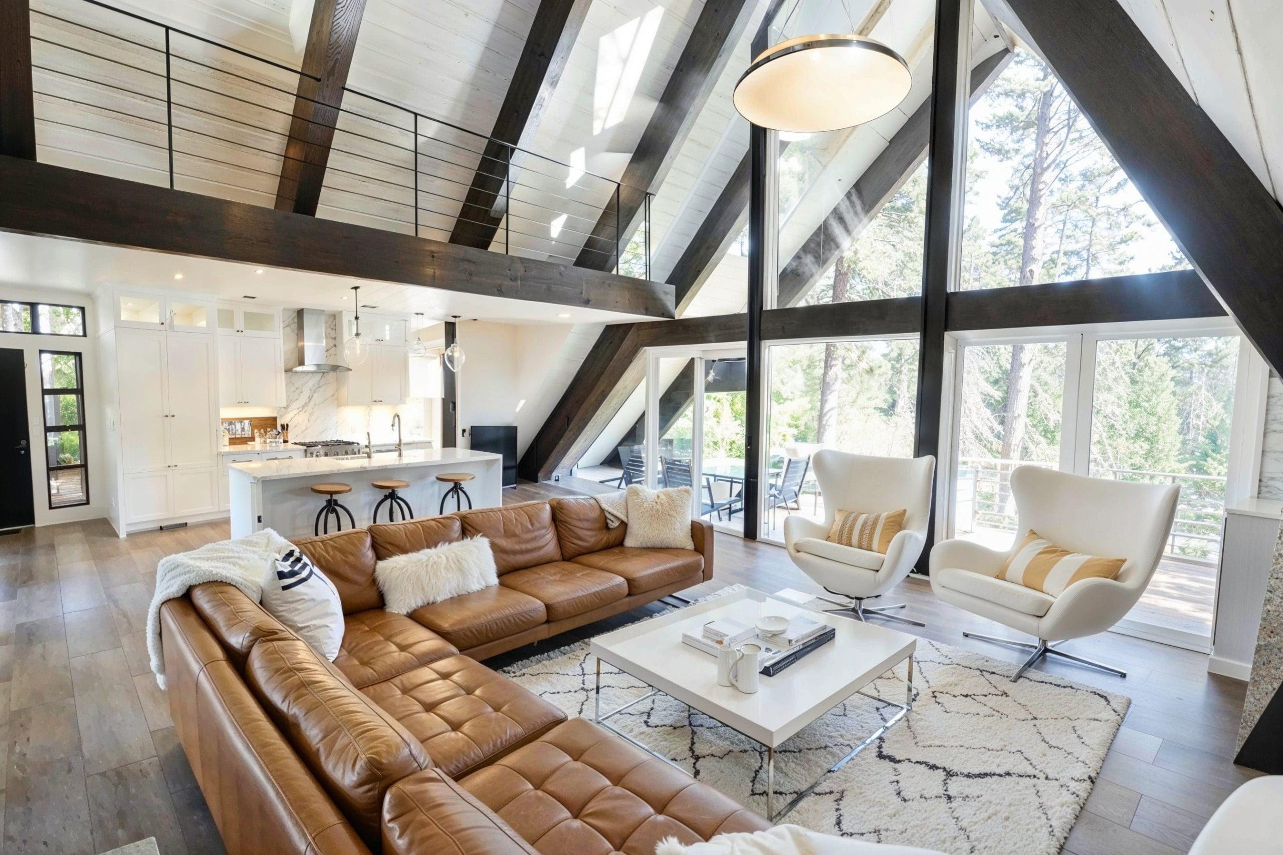 Before &amp;Amp; After: A-Frame Cabin Interior - Decorilla Online Interior Design intended for