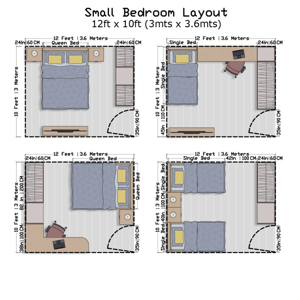 Best 13 Bedroom Interior Design: Key Dimensions And Layouts Explained ... within Genius Bedroom Layouts for Limited Square Footage
